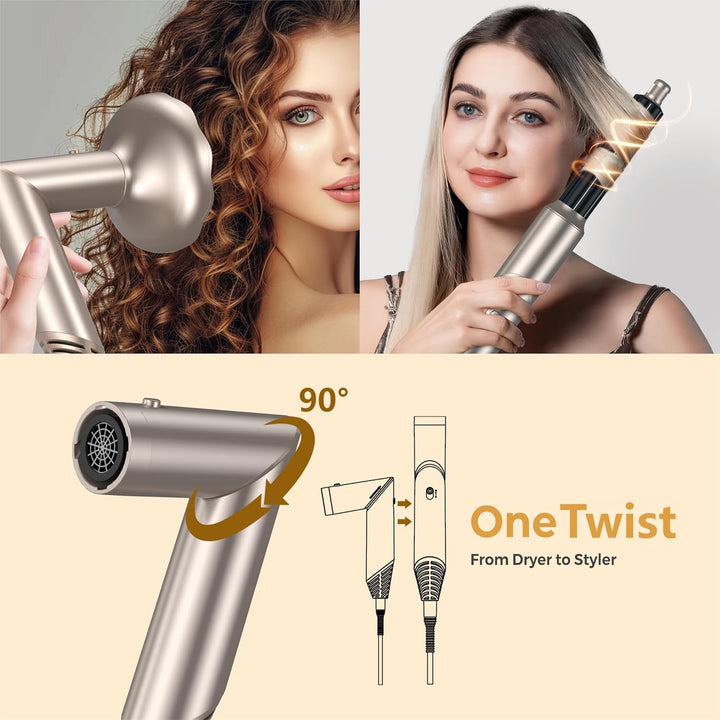 Hairstyler 6 in 1 Air Styler mit Diffusor 6 in 1 Haarstyler Heizbürste Haartrockner Föhn Rundbürsten