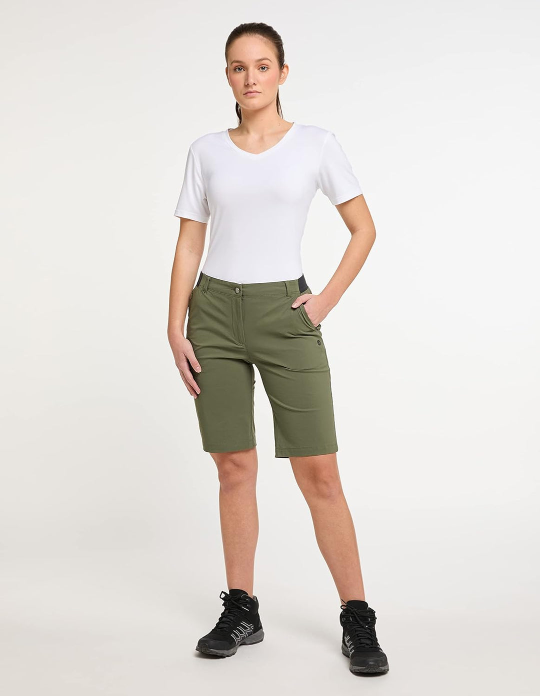 HOT sportswear Damen Wanderhose Ottawa Bermuda 36 Pale Olive, 36 Pale Olive