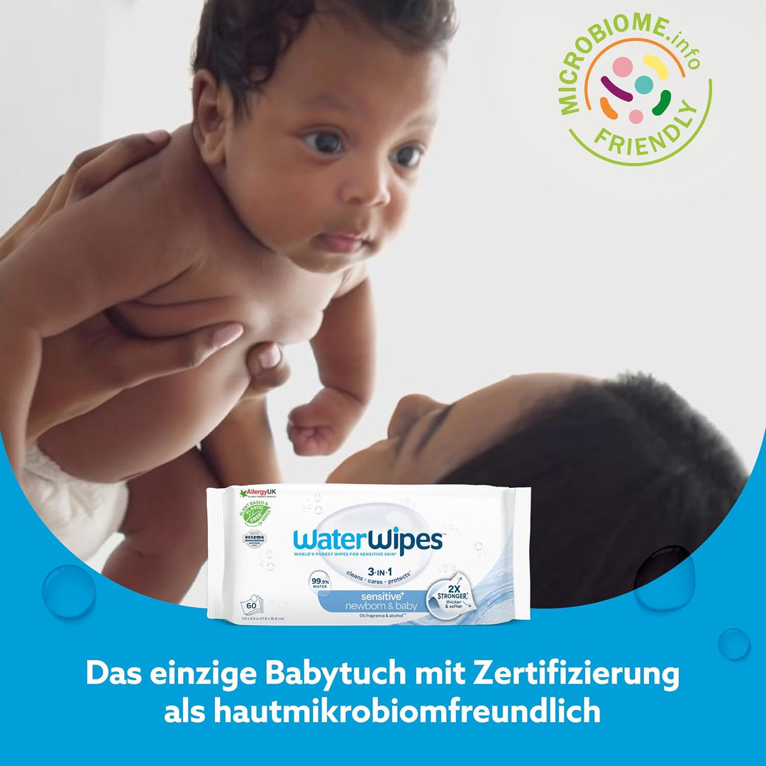 WaterWipes Original plastikfreie Feuchttücher für Babys und Kleinkinder 1080 Stück (18 Packungen), h