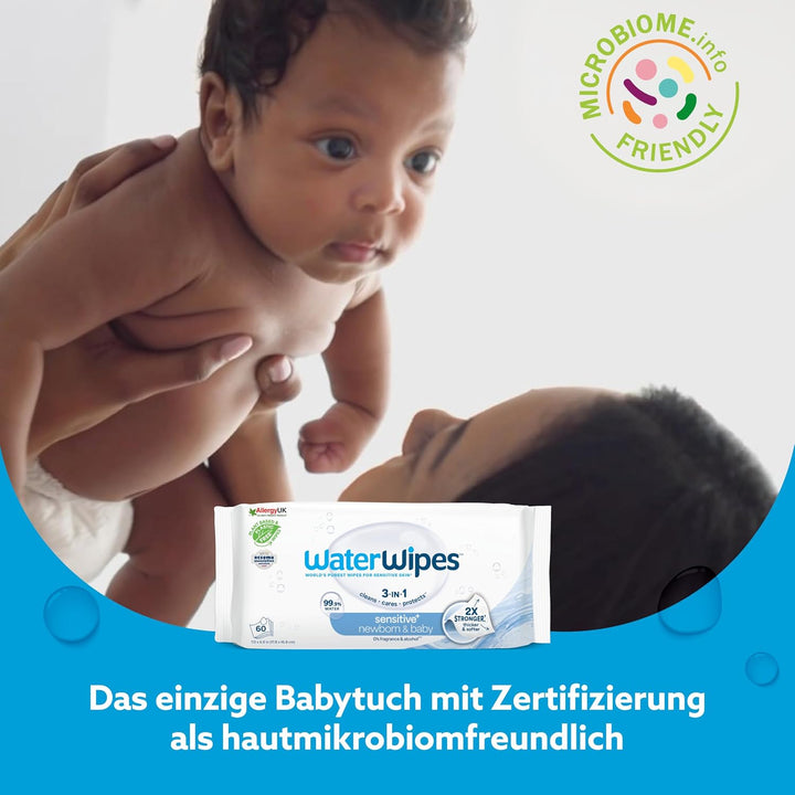 WaterWipes Original plastikfreie Feuchttücher für Babys und Kleinkinder 1080 Stück (18 Packungen), h