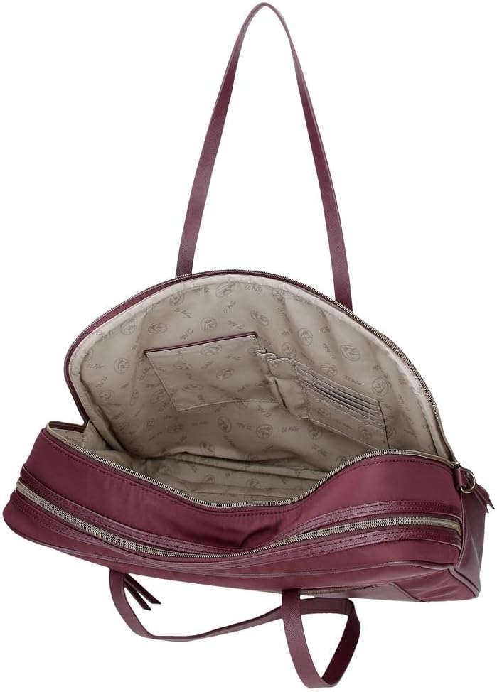 El Potra Wolle, lässig, schwarz, 22 x 25 x 10 cm, Polyester und PU, Schwarz, Lässiger Rucksack doppe