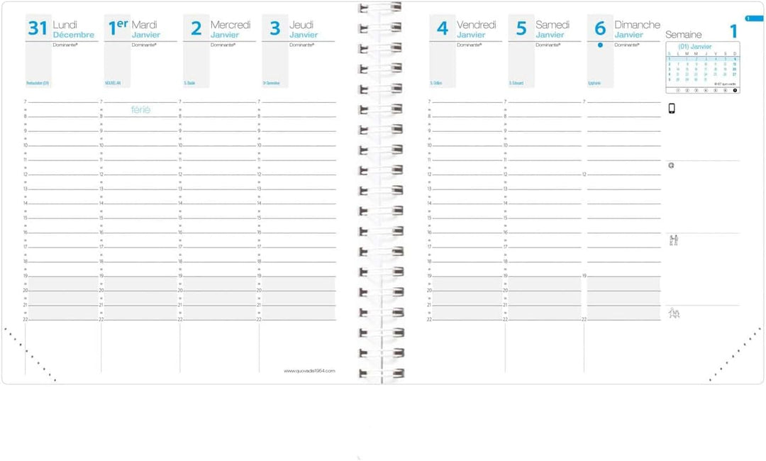 Quo Vadis - Kollektion: Time & Life Time & Life Medium mit Gummizug – Kalender – Wochenansicht – For