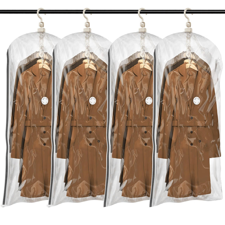 TAILI Hängende Vakuumbeutel für Kleidung, 4 Packungen (135x70cm), Vakuumierbeutel Kleidung für Anzüg