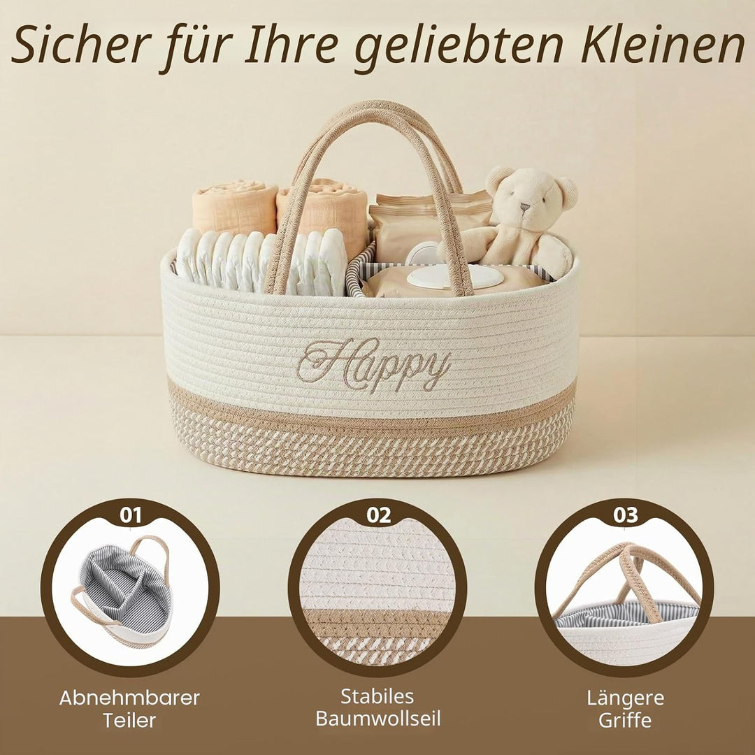 Klapptisch Organizer, Baby Organizer Korb, Klapptisch Aufbewahrungskorb, Windel Caddy mit Türgriff,