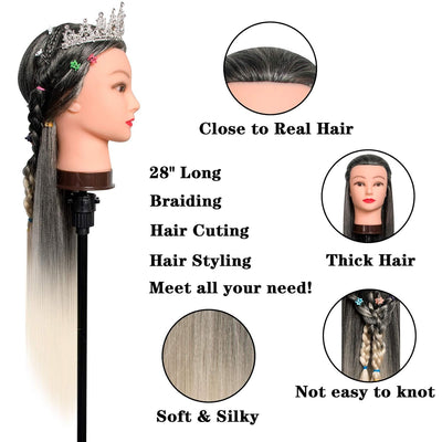 Trainingsköpfe 100% von dem Hochtemperaturfaser Haar Hairdressing Cosmetology Mannequin Frisierkopf