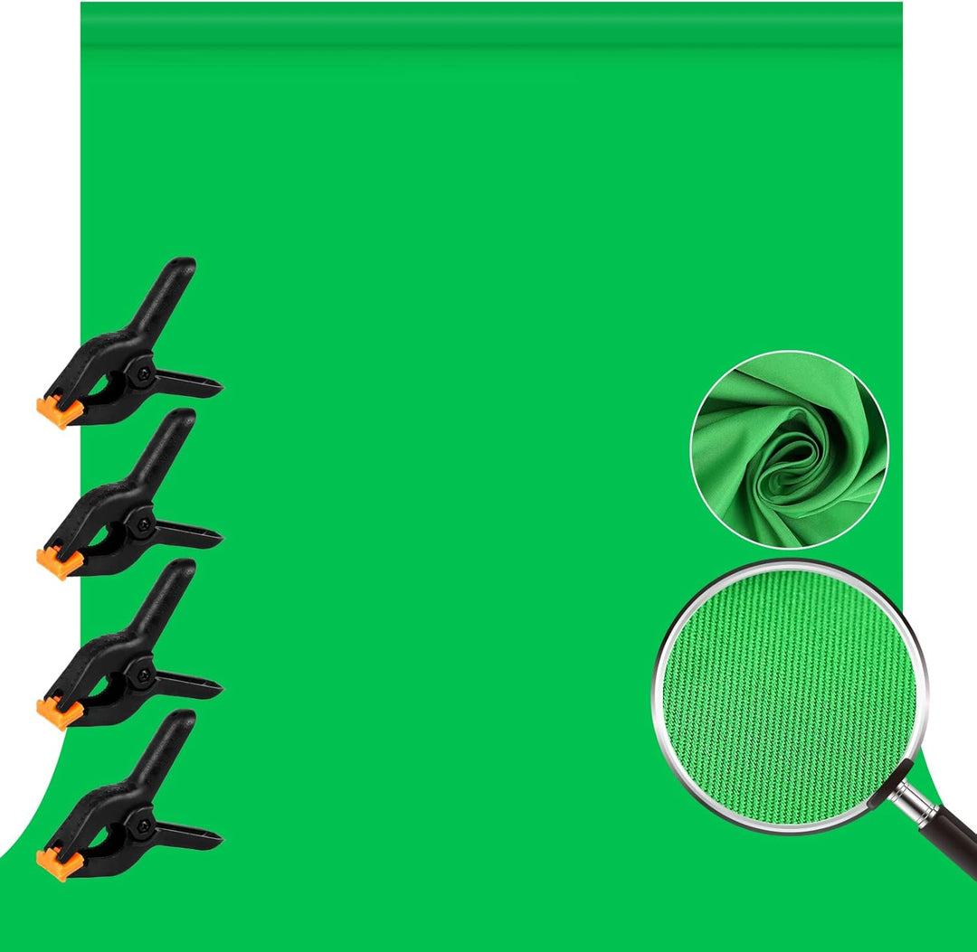 Greenscreen, 3x3m/9.8ftx9.8ft Green Screen mit 4 Leimzwinge für Fotografie, Orthland Fotohintergrund