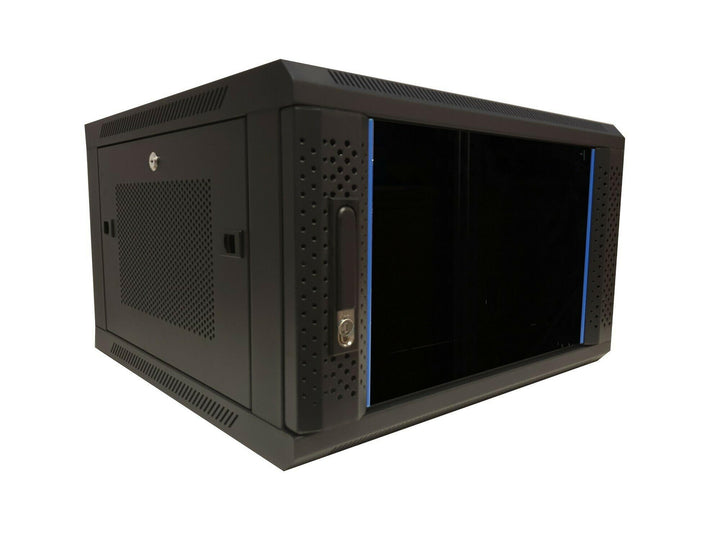 DSIT 6HE Serverschrank - 19 Zoll Wandgehäuse mit Glastür und Perforierte Seitenwände (BxTxH) 600 x 6