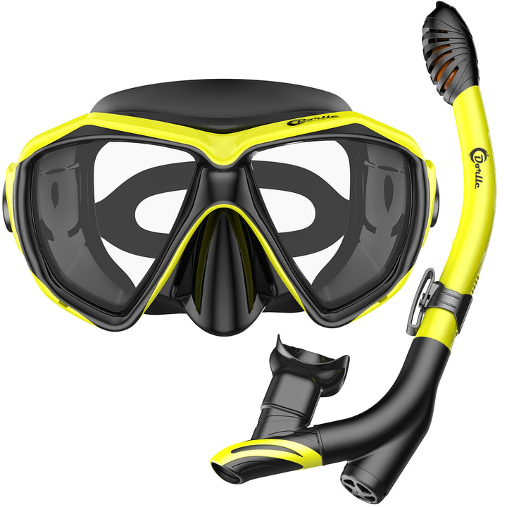 Dorlle Schnorchelset Schnorcheln Set mit Schnorchel und Taucherbrille，wasserdichte Tauchmaske Anti-F