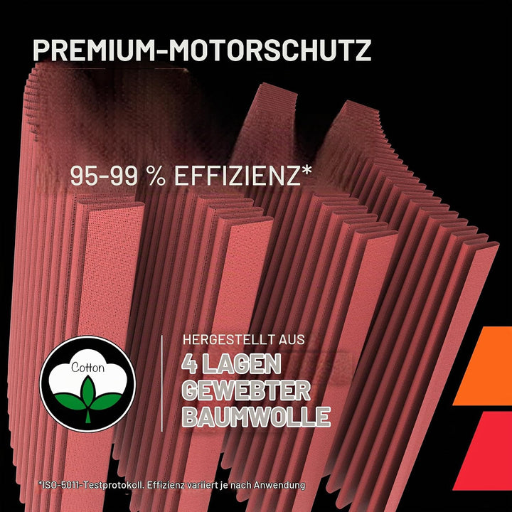 K&amp;N RG-1001RD KFZ und Motorrad Universalluftfilter, Chrom Einzelbett, Einzelbett
