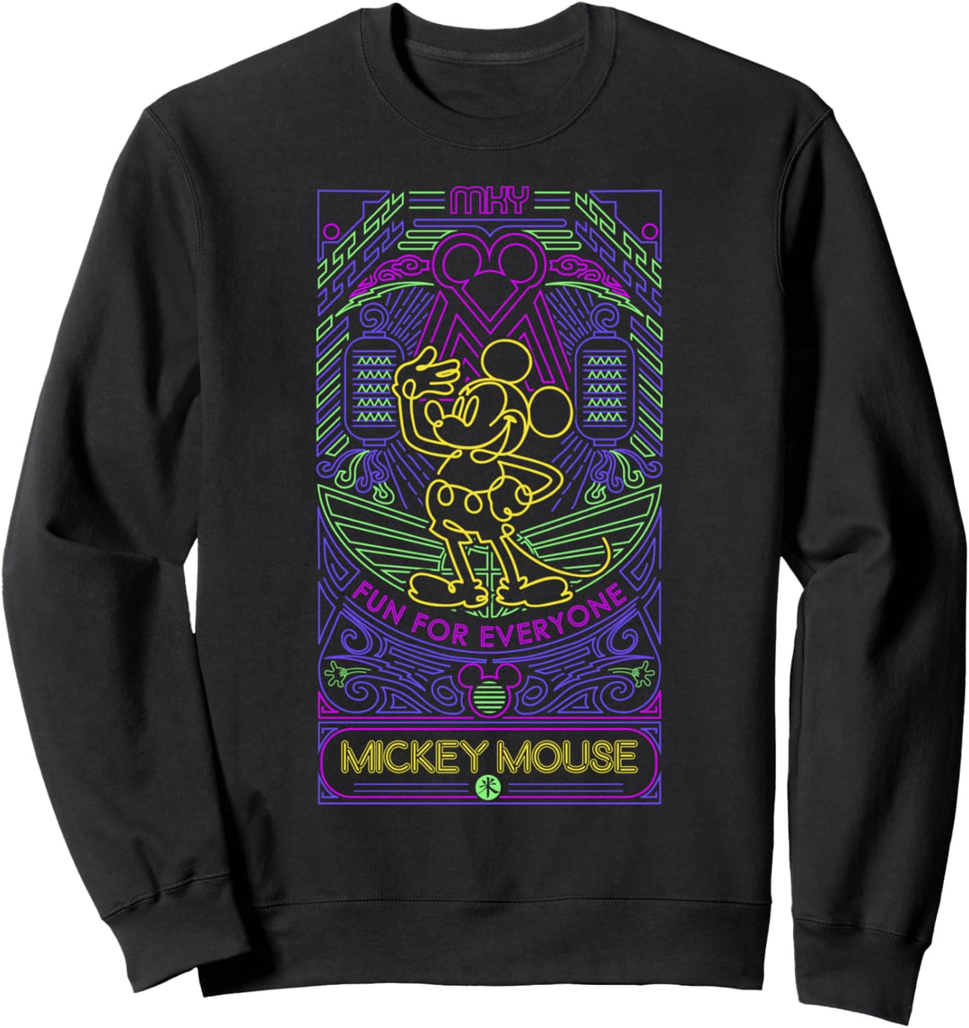 Disney Mickey And Friends Mickey Neon Line Art Sweatshirt
