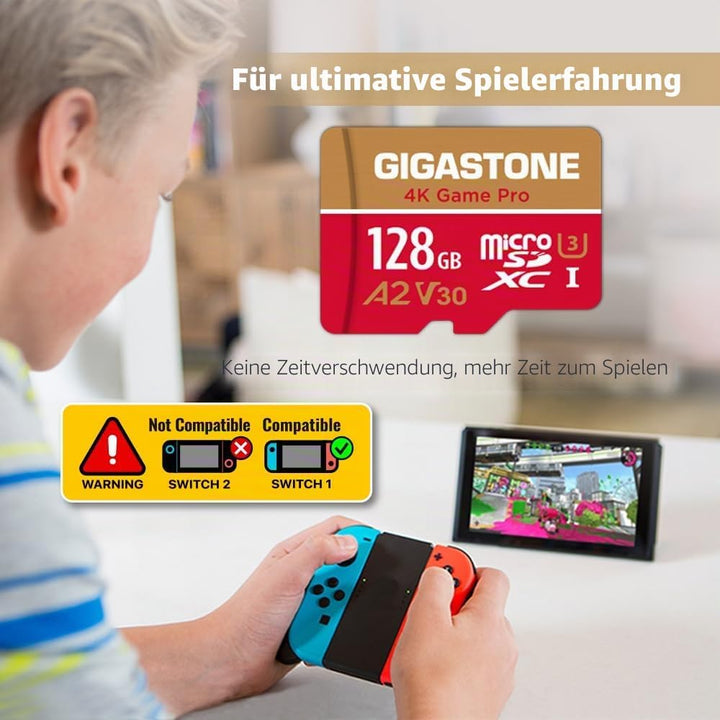 Gigastone 4K Game Pro 128GB MicroSDXC Speicherkarte 2er-Pack und SD-Adapter mit A2 App-Leistung bis