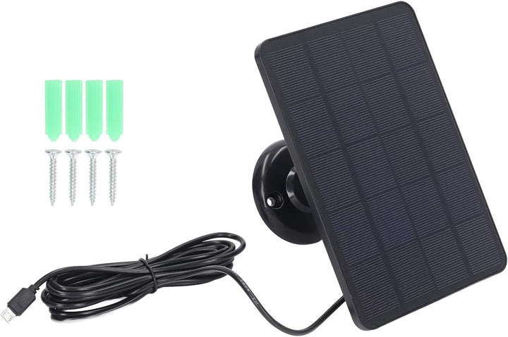 Fockety Solarpanel für Überwachungskamera, 10 W 5 V Micro-USB-Kamera-Solarpanel, wasserdichte Kontin