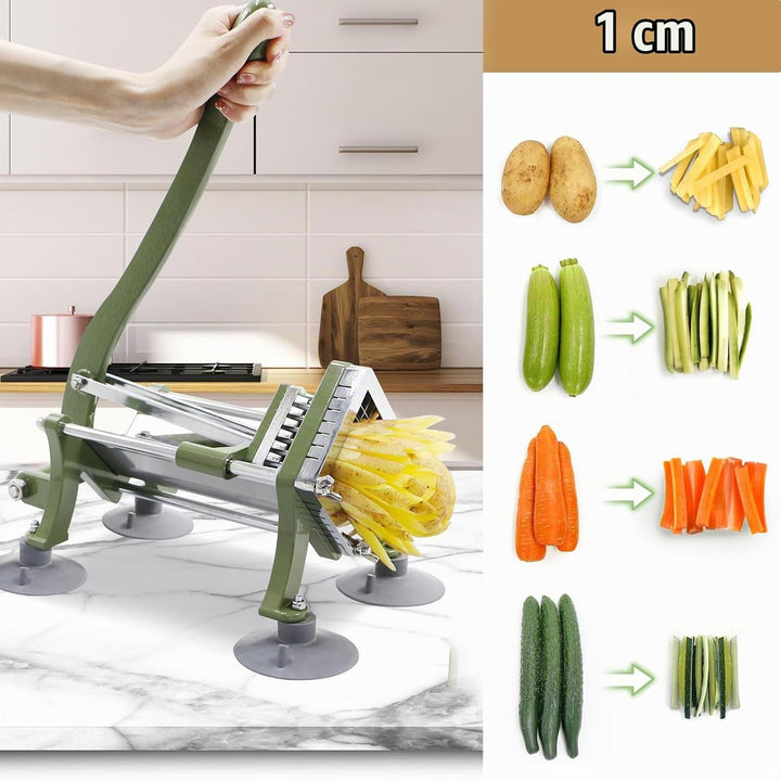 EasyVibe Pommes Frites Commercial Pommesschneider Professioneller mit Saugfüssen Komplettset, 3/8" K