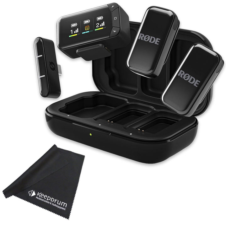 Rode Wireless Micro Camera Kit Drahtloses Mikrofon-System für Kameras mit keepdrum Mikrofasertuch