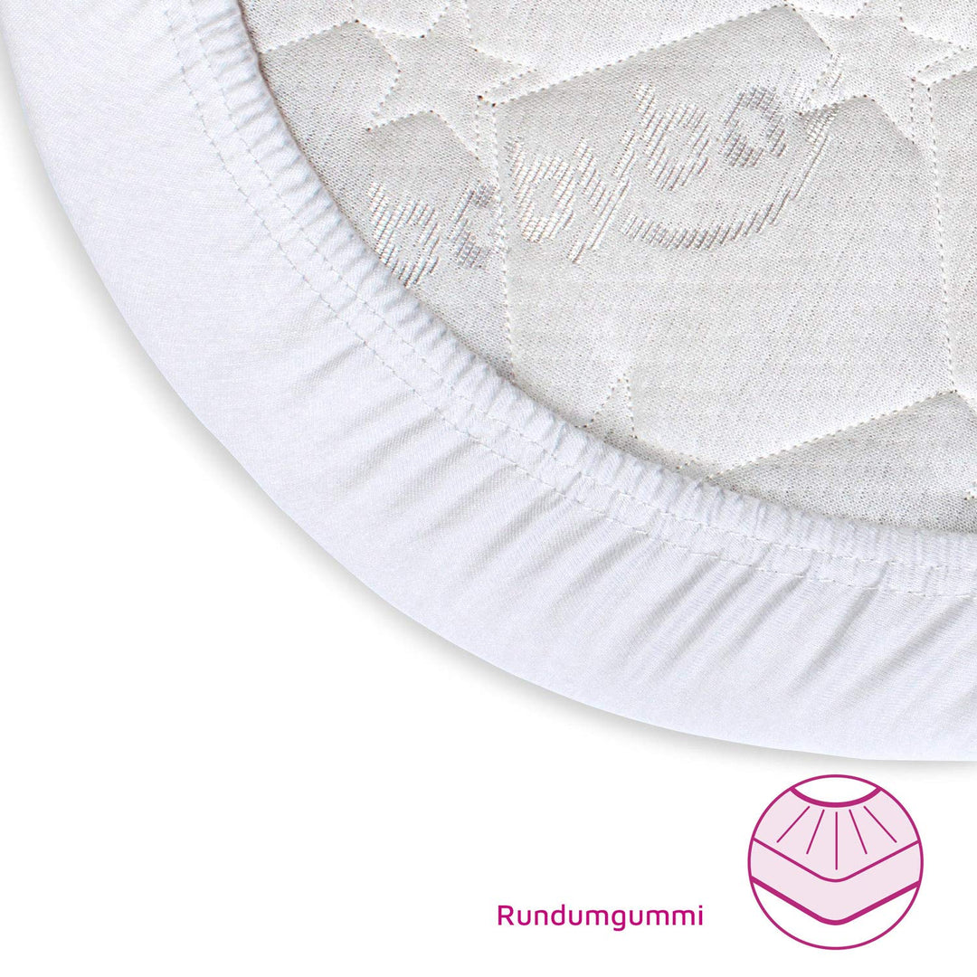 babybay Jersey Spannbetttuch Deluxe Doppelpack passend für Modell Original, weiss Weiss 2 Stück 100%