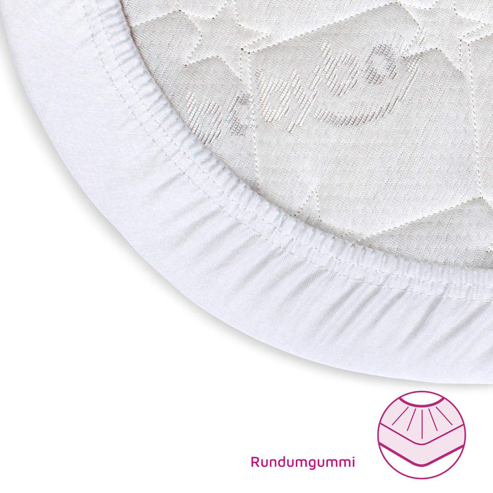babybay Jersey Spannbetttuch Deluxe Doppelpack passend für Modell Original, weiss Weiss 2 Stück 100%