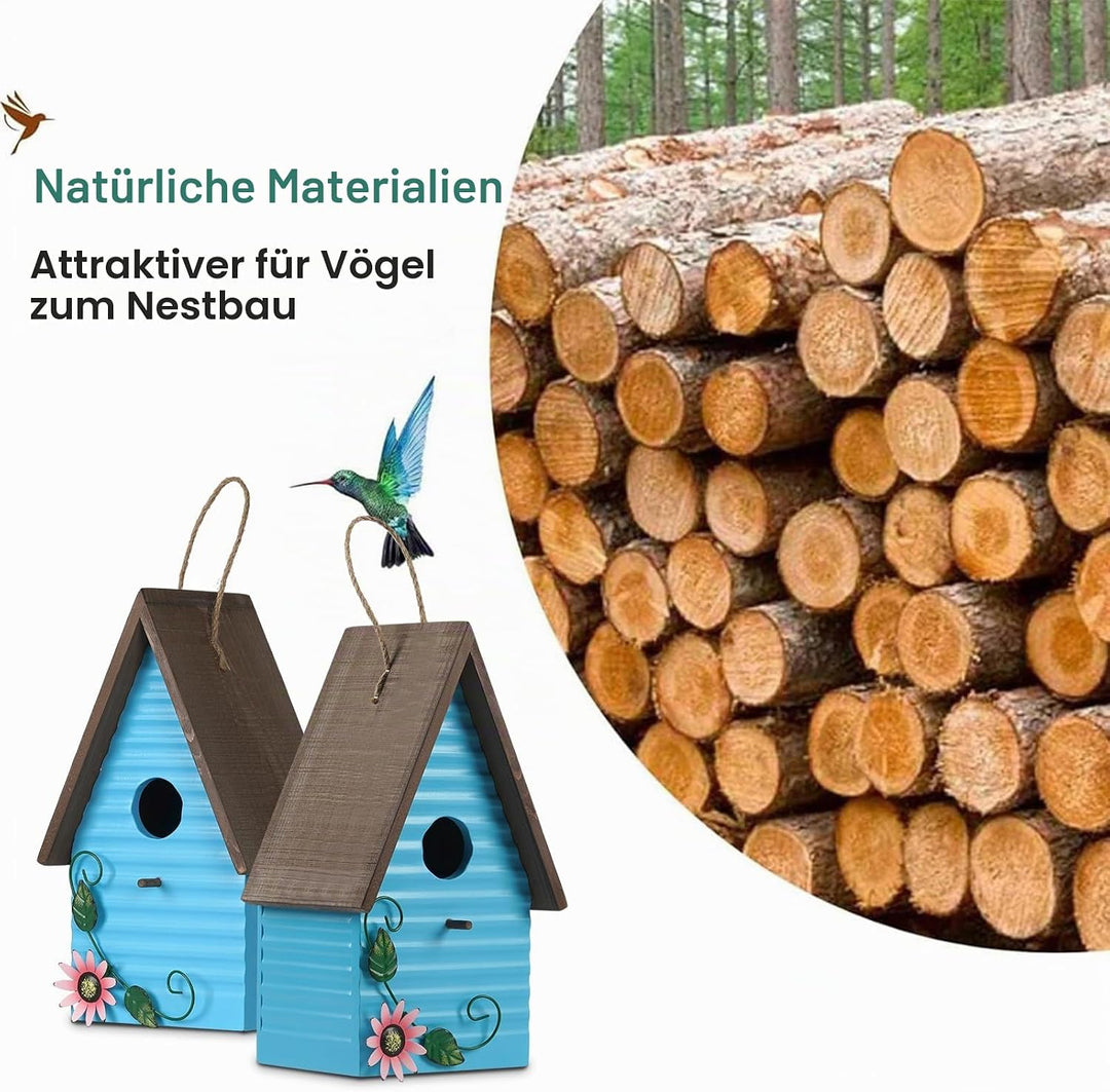 Vogelhaus, Nistkasten für Vögel zum Aufhängen für Garten, Balkon,Terrasse - Dekoratives Vogelhäusche