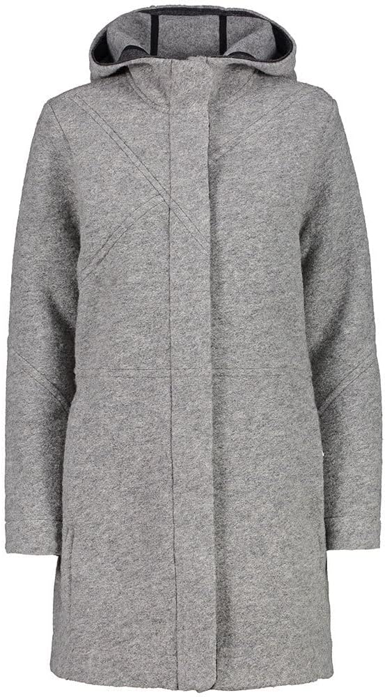 CMP Damen Long Coat Wooltech Longcoat 34 Grey Mel., 34 Grey Mel.