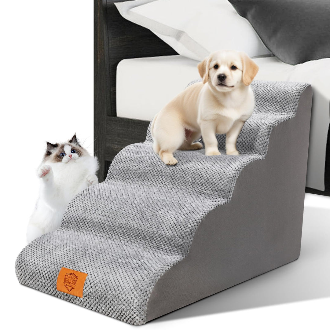 Zvonema Hundetreppe, Hundetreppe für Kleine Hunde, rutschfest Hunde Treppe 5 Stufen, Haustiertreppe