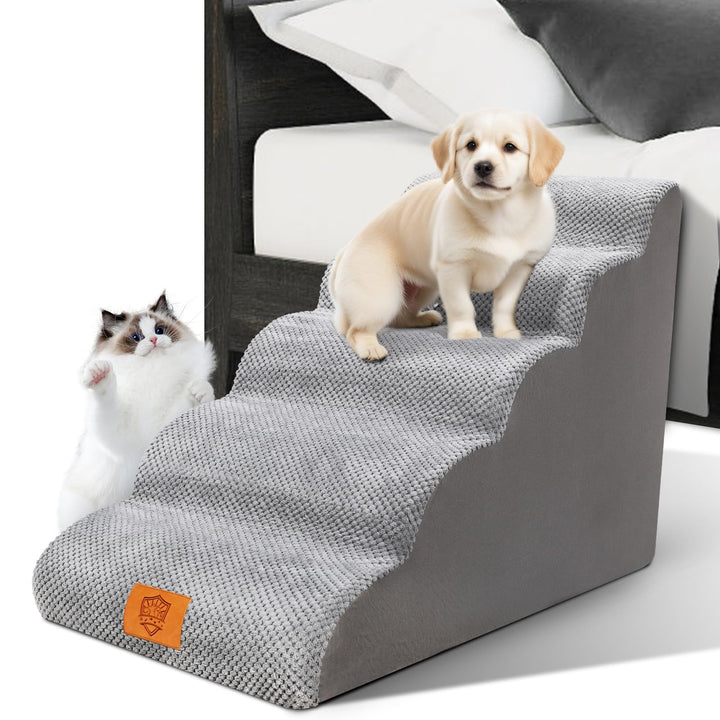 Zvonema Hundetreppe, Hundetreppe für Kleine Hunde, rutschfest Hunde Treppe 5 Stufen, Haustiertreppe