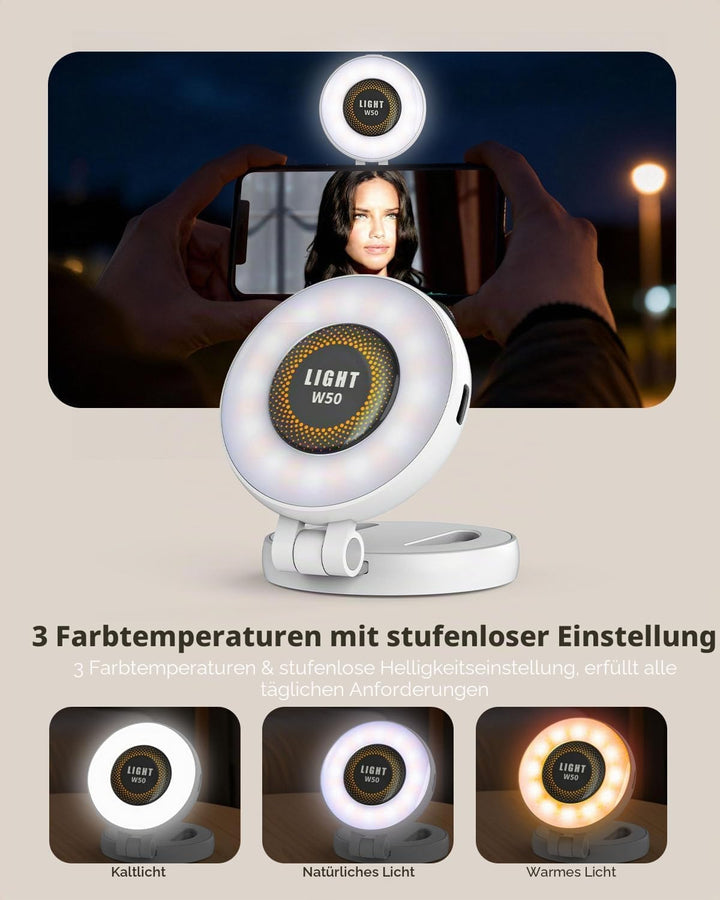Ringlicht Handy Selfie Licht für iPhone - Magnetisches Handy Licht Telefonringlicht wiederaufladbar