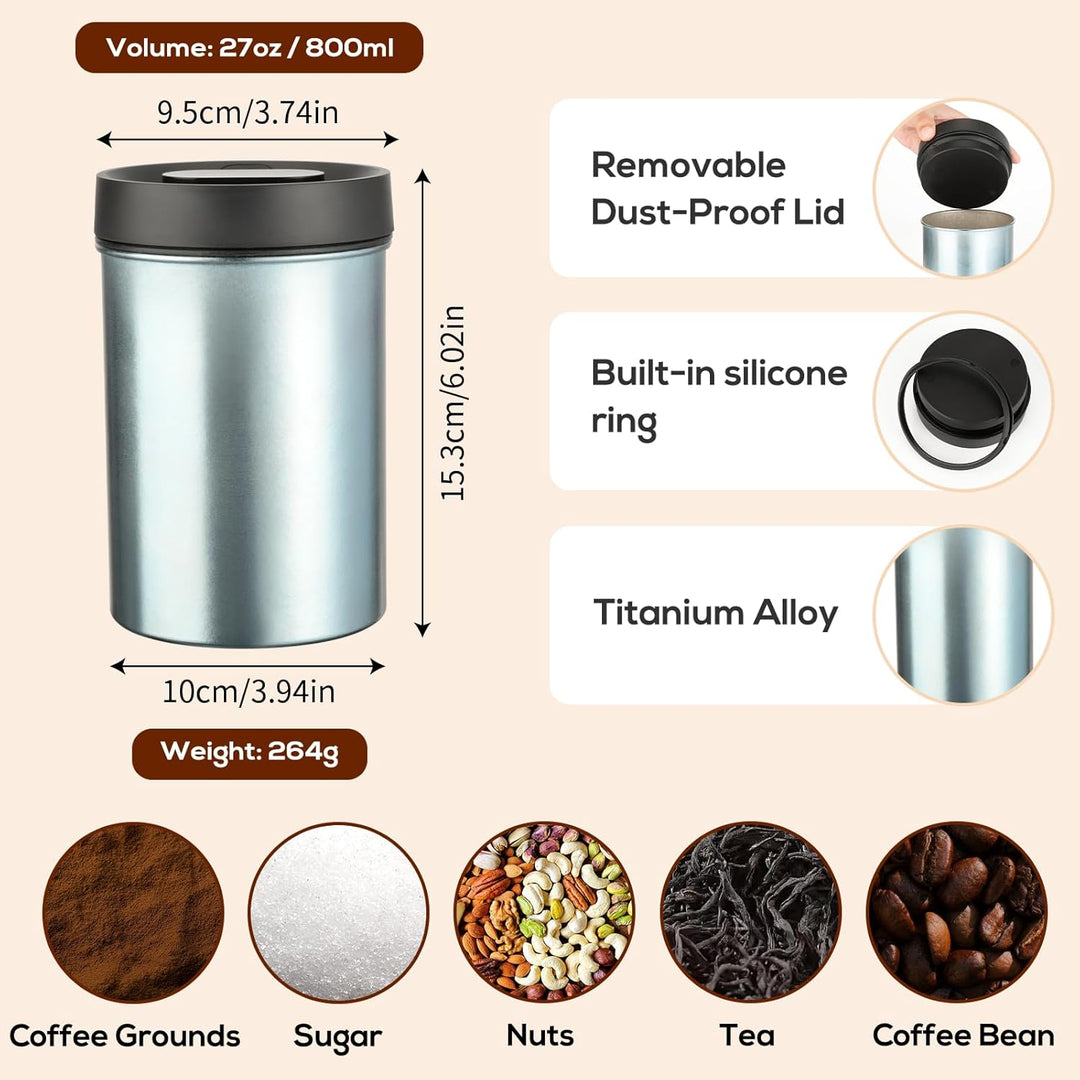 VINATO Kaffeedose Luftdicht Vakuumbehälter Kaffeebohnen Behälter Geeignet für Kaffee, Trockenlebensm