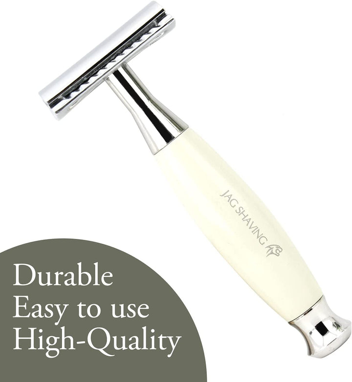 Jag Shaving Rasierhobel-Set – Double Edge Rasierklingen Rasierhobel – Lederetui – für Rasierhobel –