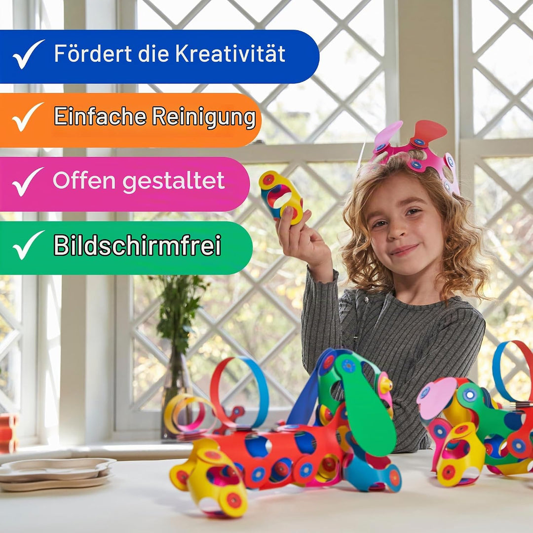 Clixo Crew Pädagogisches Spielzeug für Kinder ab 4 Jahren, Spielzeug Set mit magnetischen Bausteinen