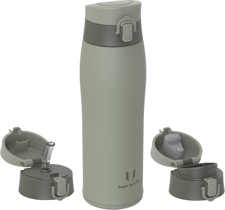 Super Sparrow Trinkflasche Edelstahl 18/8 - Trinkbecher - 750ml - BPA-Frei, Auslaufsicher Thermobech
