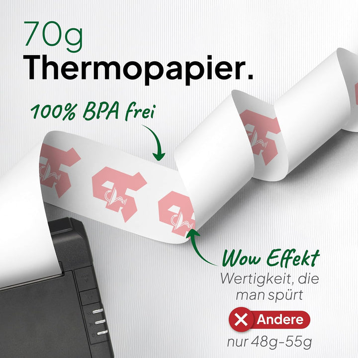 coreless - 50 Thermorollen 80mm x 80mm x 12mm mit Apotheker A ohne Plastikkern - Rolle aus Thermopap