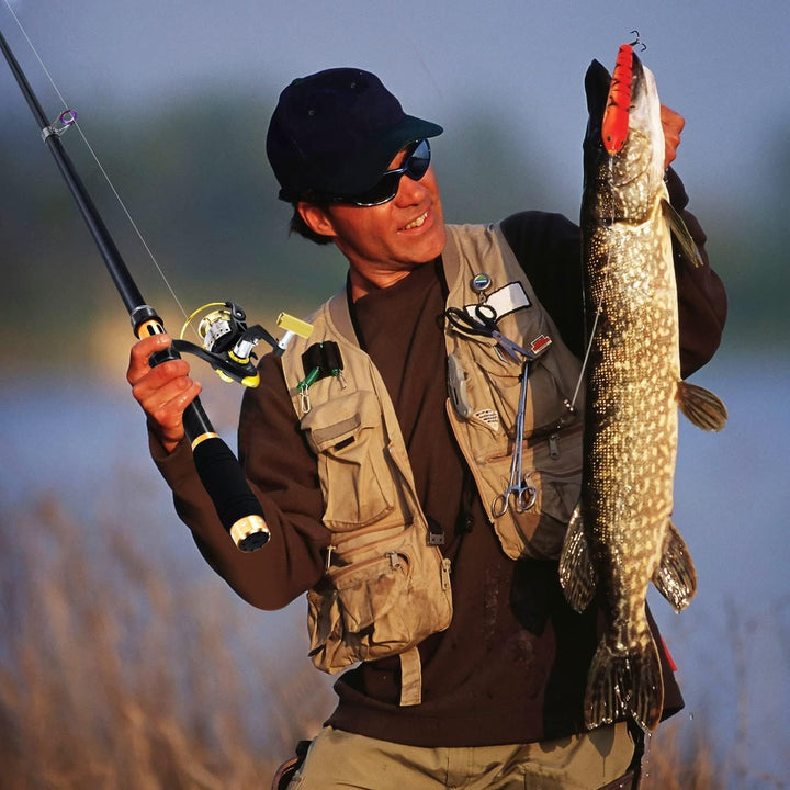 BNTTEAM Tragbares Angelrute Teleskop-Angeln Stationärrolle Carbone Spinnruten Combo Angelschnur Ange