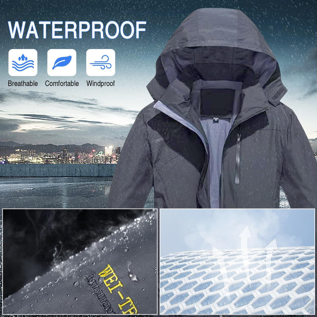 SUKUTU Herren Outdoor wasserdichte Kapuzen-Sportjacke Leichte Wanderjacke Bergjacke Softshell Herbst