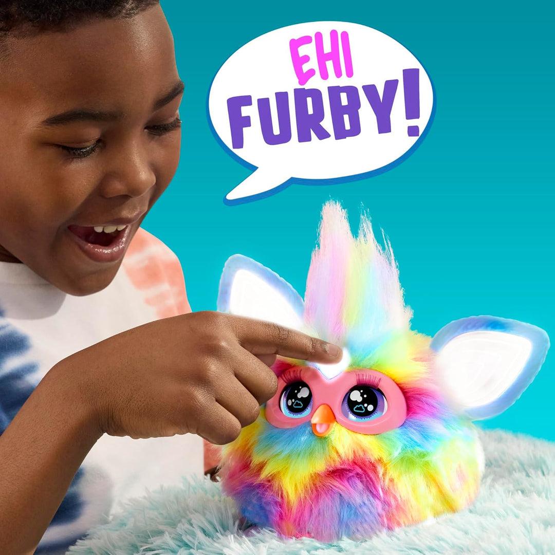 Hasbro Furby Tie Dye Elektronisches Plüschtier für Jungen und Mädchen ab 6 Jahren, Plüschtier mit Ge