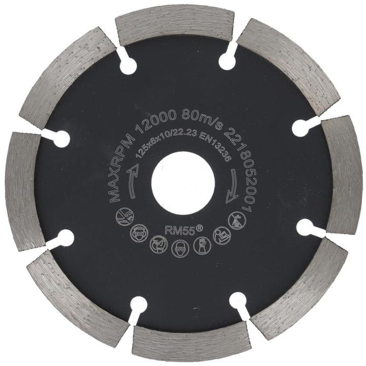 PRODIAMANT Fugenfräser ø 125mm Breite 6mm Frässcheibe für Mauerwerk Mörtel Fugen und Putz 10mm Segme