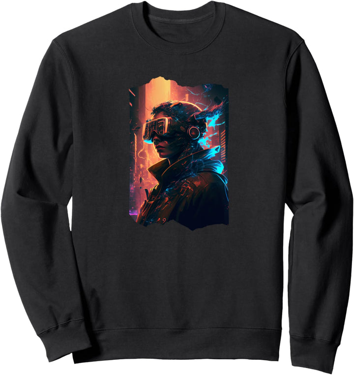 VR-Gamer Virtuelle Realität im Cyberpunk-Stil Sweatshirt