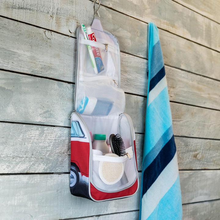 BRISA VW Collection - T1 Bulli Bus Reise-Kulturbeutel zum Aufhängen | Volkswagen Kulturtasche Kosmet