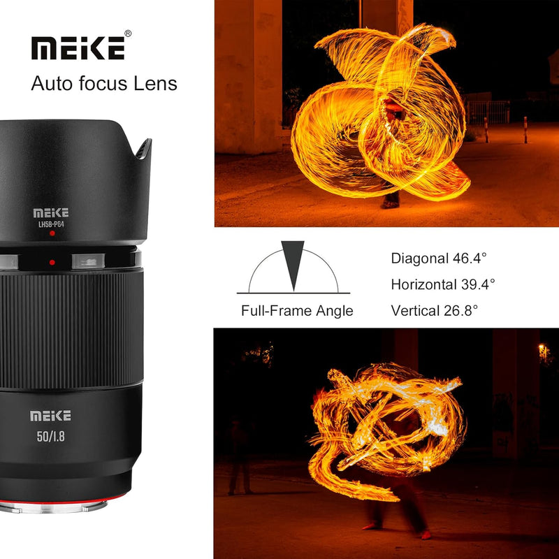 Meike 50 mm F1.8 Autofokus STM Schrittmotor Vollformat-Porträt-Objektiv kompatibel mit Sony E-Mount-