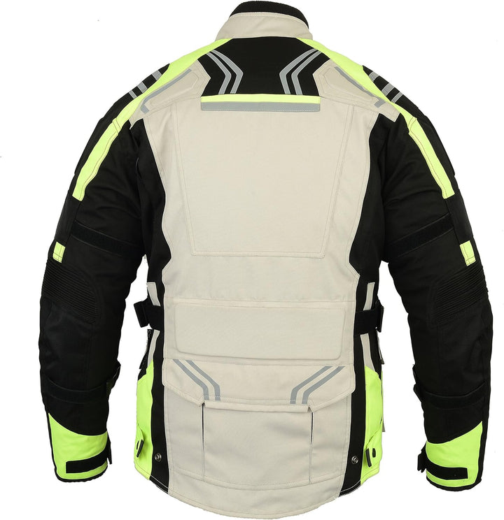 Bikers Gear Australia Storm Waterproof Armoured Thermal Vented Black Motorcycle Jacket (Med)