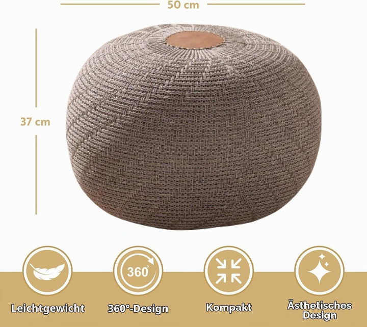 ENGLISH HOME Pouf Hocker, Rund Sitzpouf, Sitzhocker, Sitzpuff, Fusshocker, Strick Puff Hocker für Wo