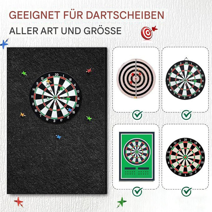 Zohuwerui Dartboard Wandschutz, Filz Dartscheiben Umrandung Wandschutz, Selbstklebend Dartboard Rück