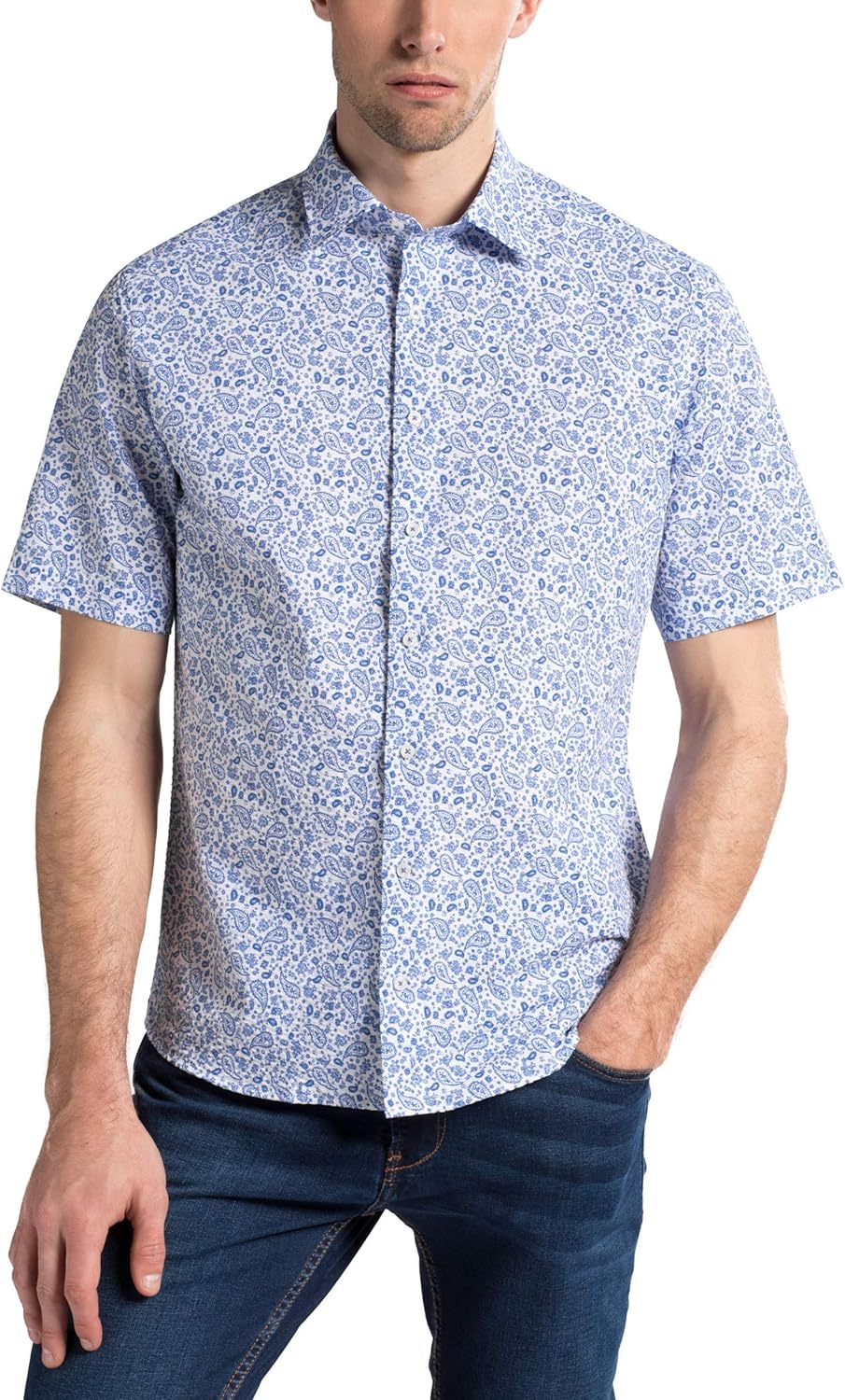 eterna Herren Freizeithemd Modern Fit Kurzarm blau (51) 40