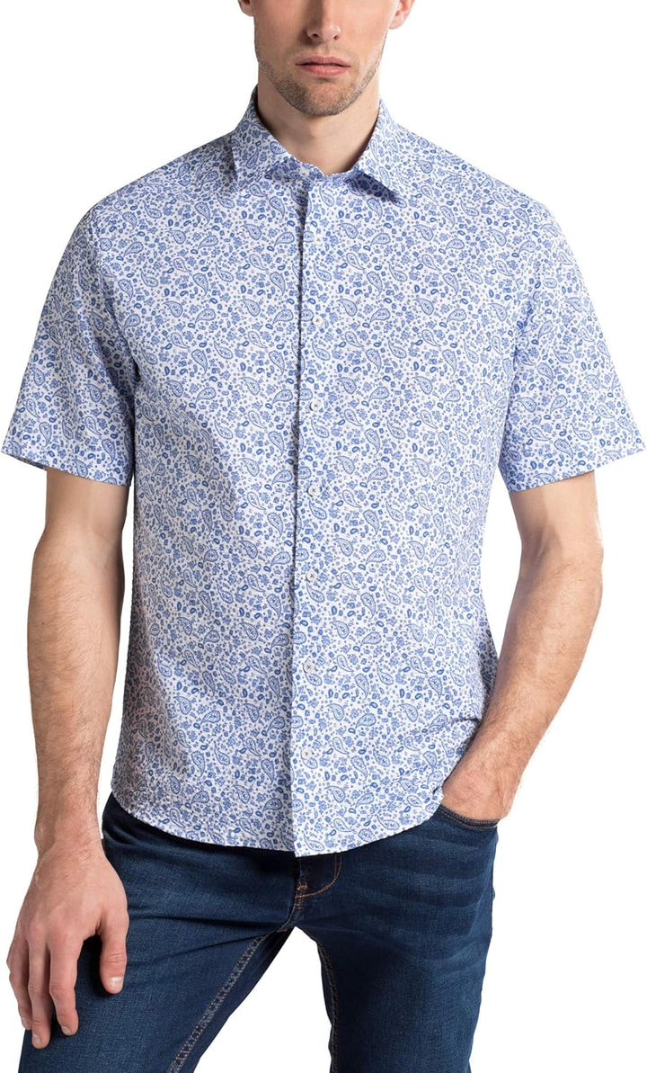 eterna Herren Freizeithemd Modern Fit Kurzarm blau (51) 40