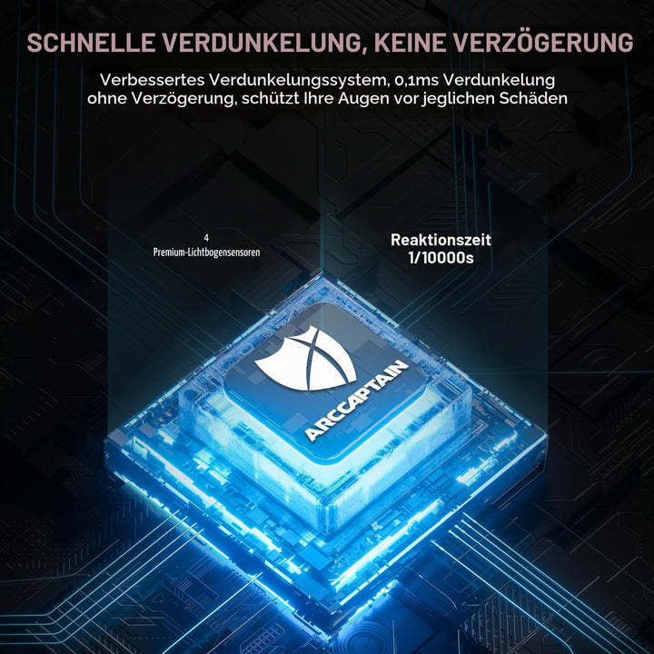 ARCCAPTAIN Schweisshelm Automatik Real Colour Vollautomatik Schweisshelme mit Extra Grossem Sichtfel