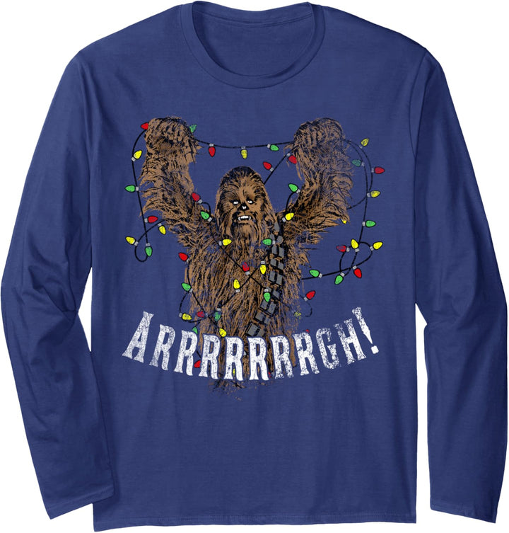 Star Wars Chewbacca Angry Christmas Lights Poster Langarmshirt