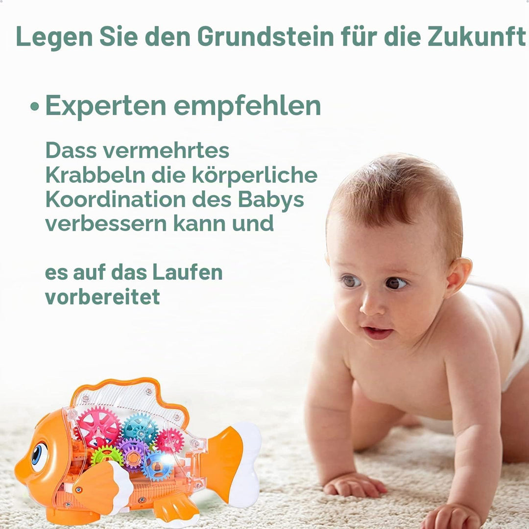 Baby Musik Spielzeug,Kriechendes Musikalisches Babyspielzeug für Kleinkinder 6 9 12 18 Monate Krabbe