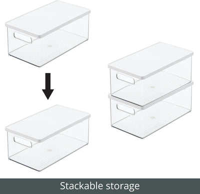 mDesign 4er-Set Kosmetik Organizer – praktische Kosmetikaufbewahrung aus Kunststoff mit abnehmbarem