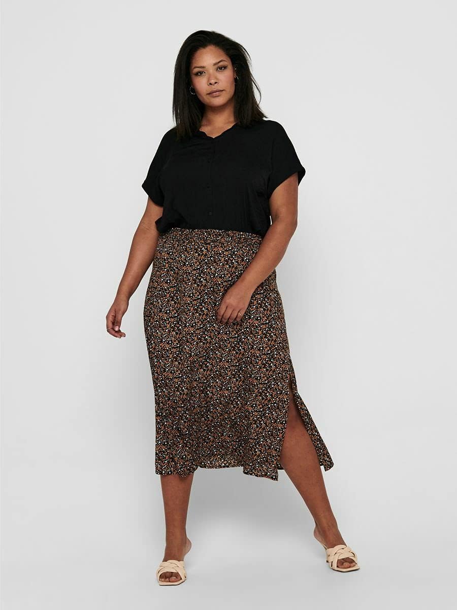 ONLY Carmakoma Female Midirock Curvy Print 52Black 2