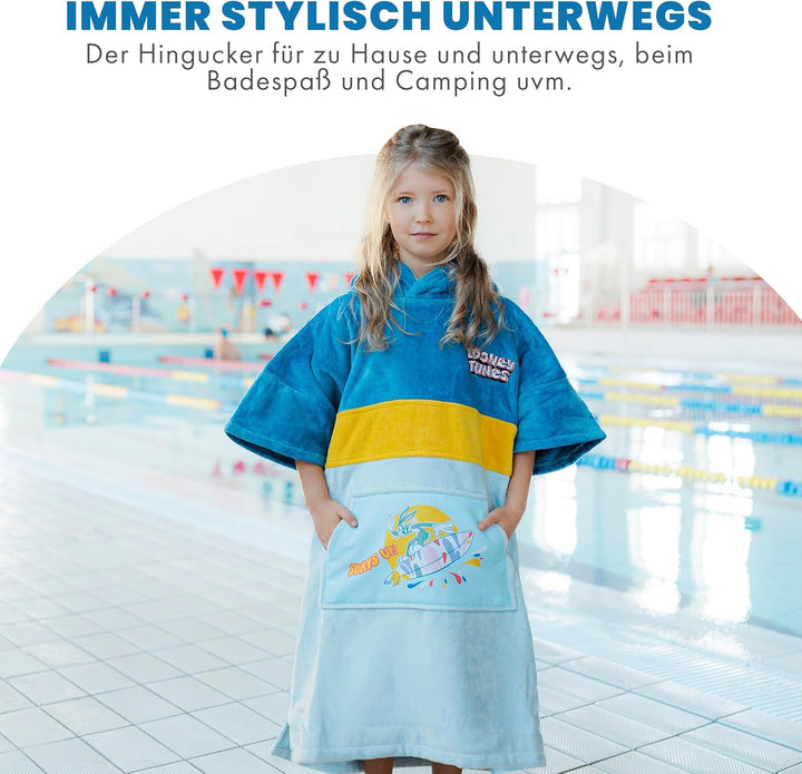WAVE HAWAII Surf- &amp; Badeponcho für Kinder, Grösse XXS, 90-120cm | 95-100% Baumwolle Surf-Poncho für