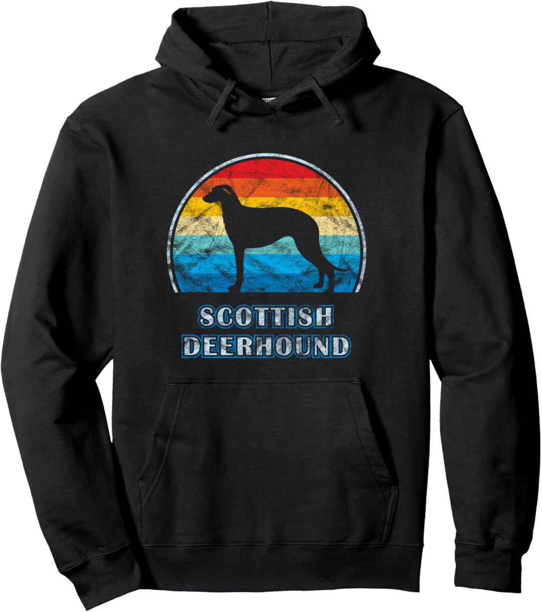 Schottischer Hirschhund, Vintage-Design Pullover Hoodie
