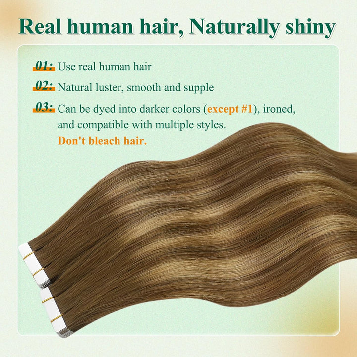 Easyouth Tape in Extension Echthaar Ombre Tape in Haarverlangerung Remy Echthaar Tape in Extensions